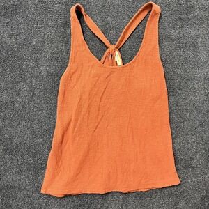 Madewell Orange Textured Racerback Tank